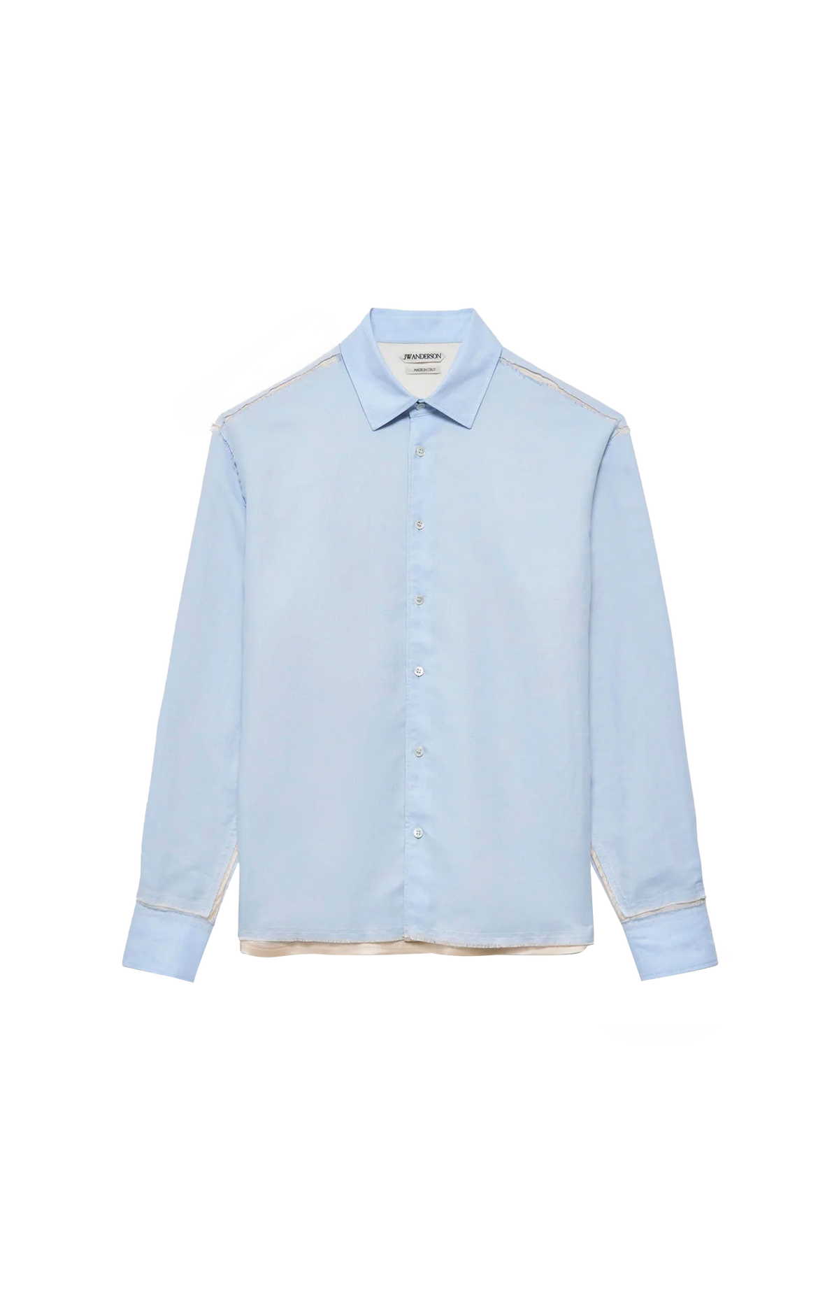 Raw Edge Shirt in Pale Blue