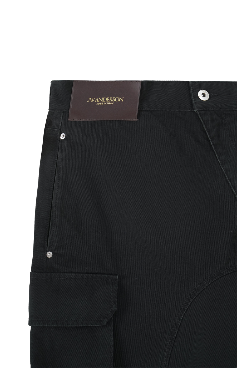 Twisted Patch Pocket Shorts in Black