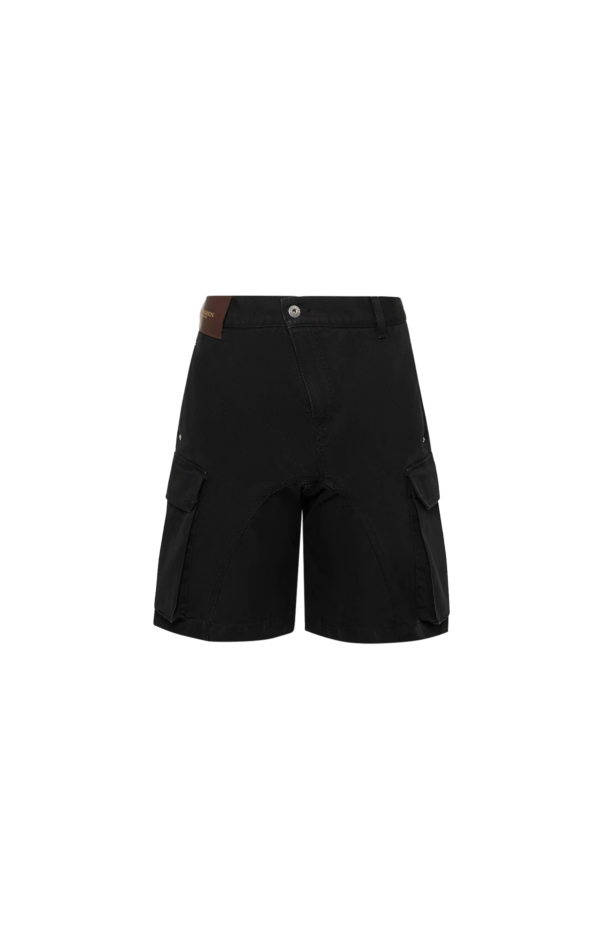 Twisted Patch Pocket Shorts in Black