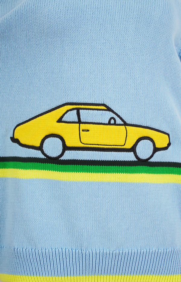 JW Anderson Crocheted Car Jumper in Sky Blue