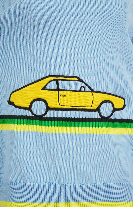 JW Anderson Crocheted Car Jumper in Sky Blue