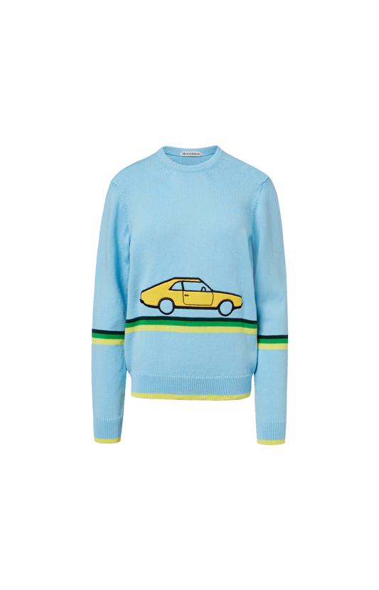 JW Anderson Crocheted Car Jumper in Sky Blue