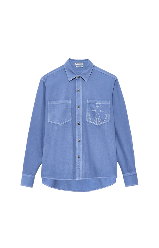 JW Anderson Oversized Shirt in French Blue — front view