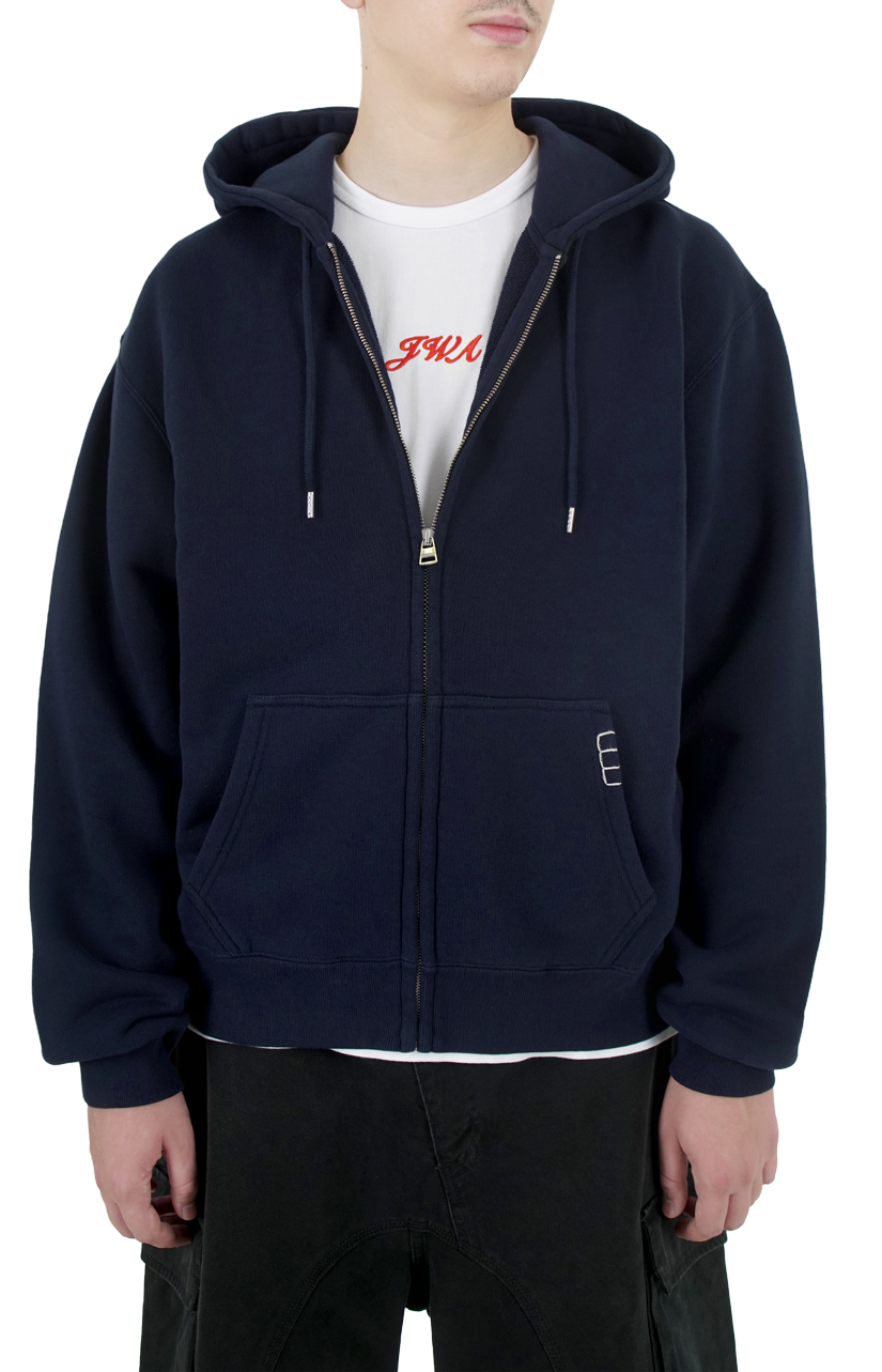 Front Zip Hoodie in Navy