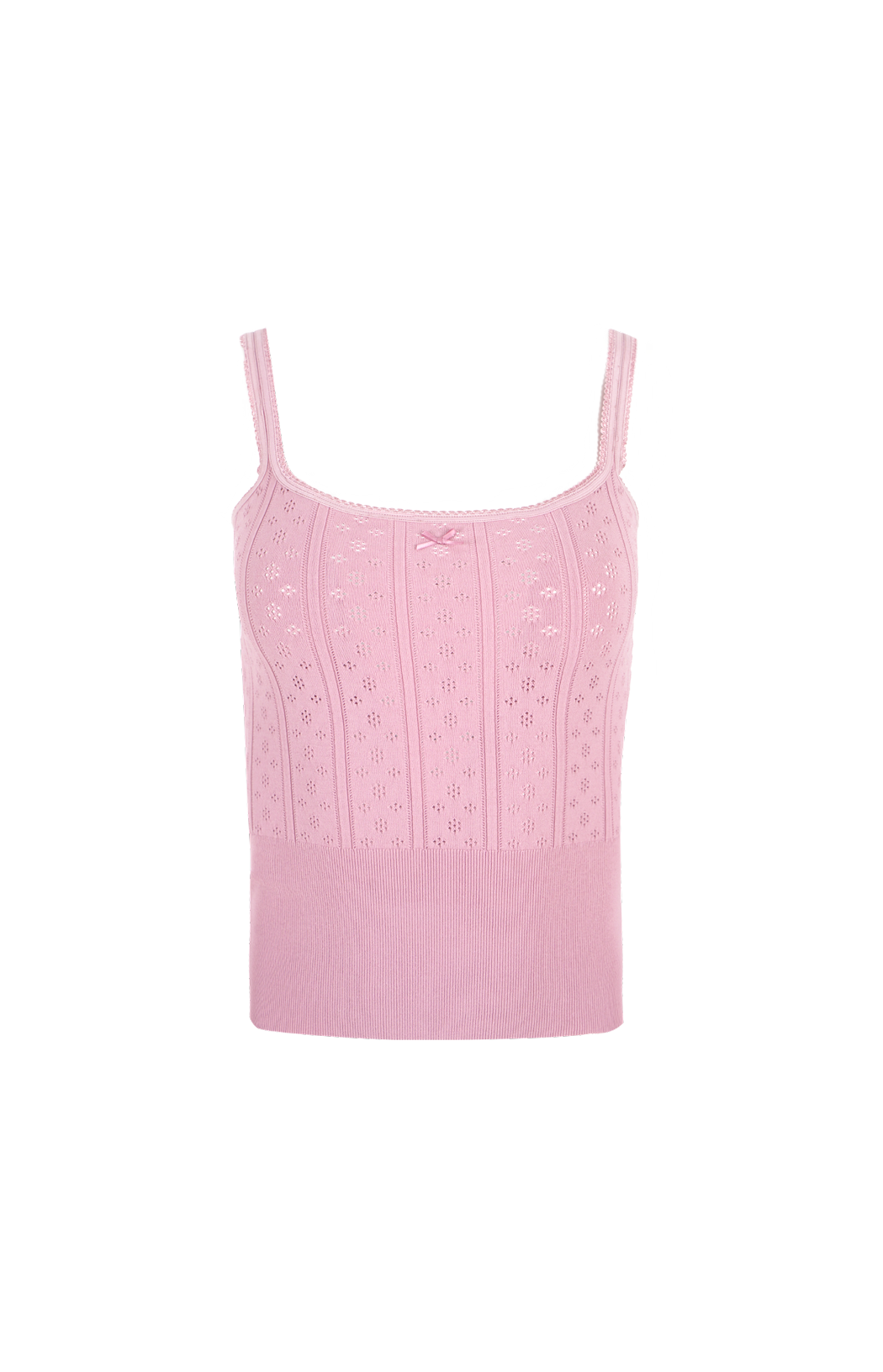 Ribbed-Knit Tank Top in Pink