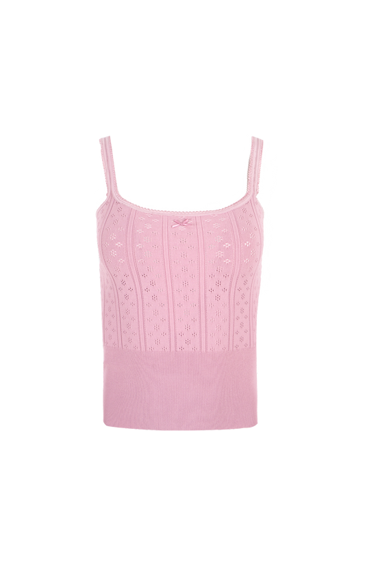 Ribbed-Knit Tank Top in Pink