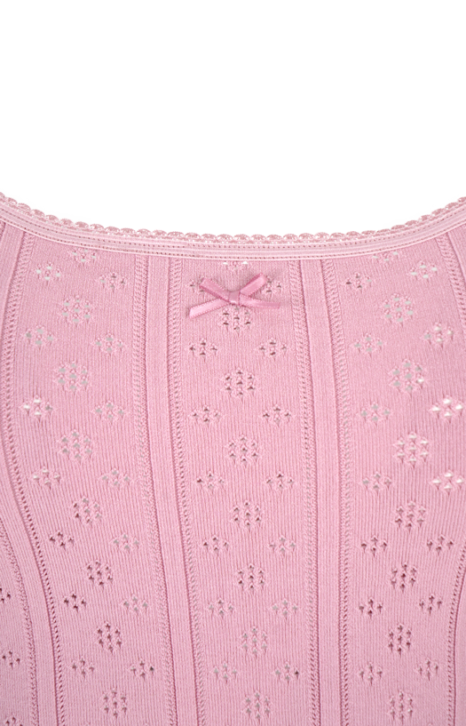 Ribbed-Knit Tank Top in Pink