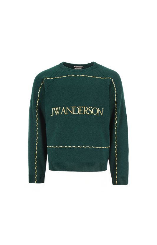 Logo-Embroidered Round-Neck Wool Jumper