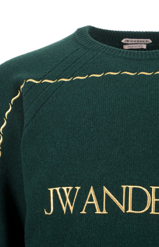 Logo-Embroidered Round-Neck Wool Jumper