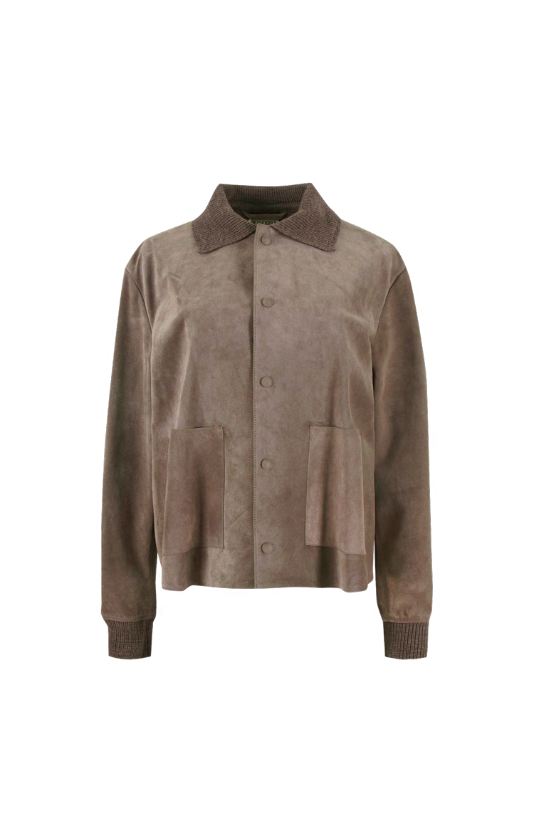 Suede Jacket in Mouse Grey