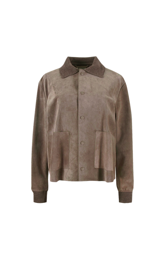 Suede Jacket in Mouse Grey
