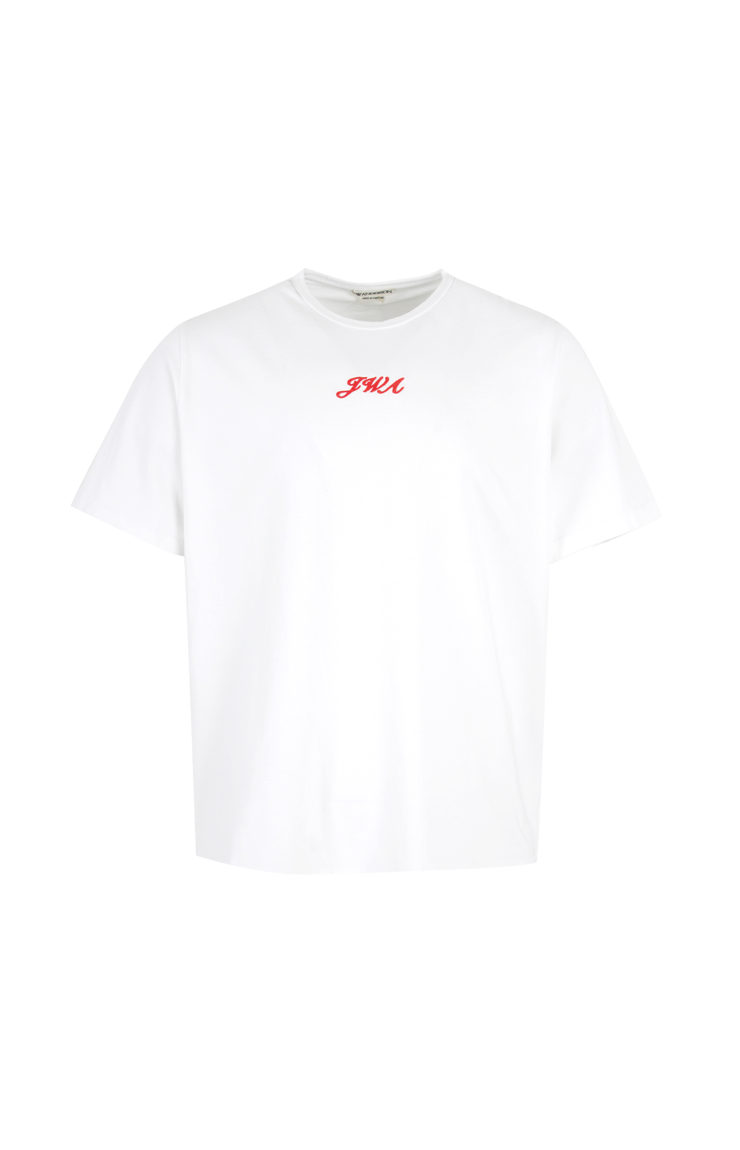 JW Anderson Embroidered Logo T-Shirt in White — front view