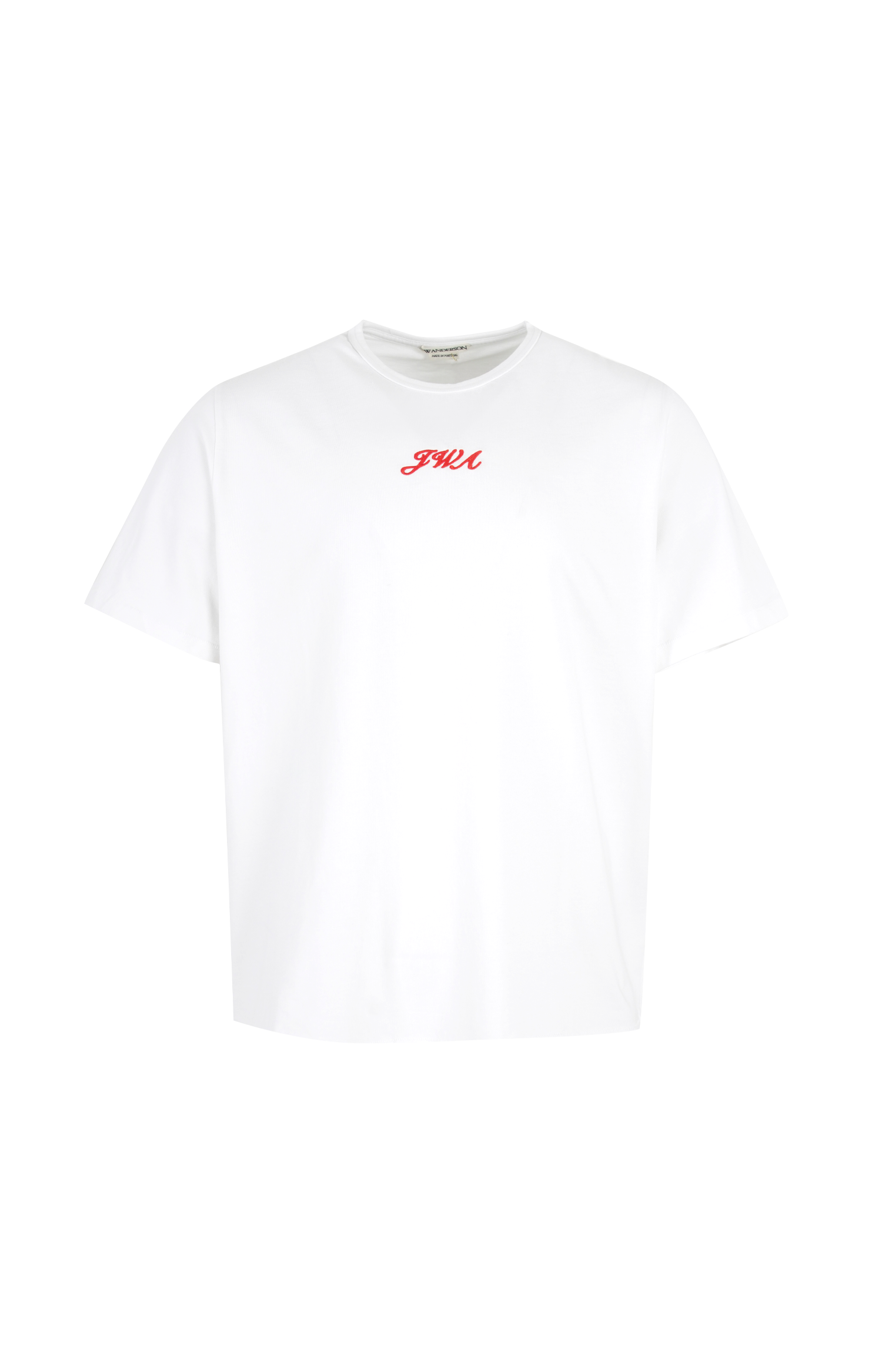 JW Anderson Embroidered Logo T-Shirt in White — front view