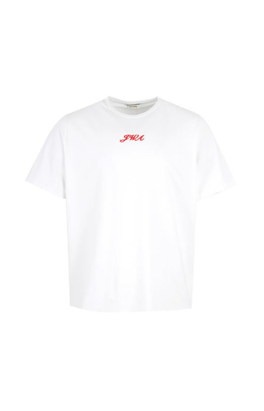 JW Anderson Embroidered Logo T-Shirt in White — front view