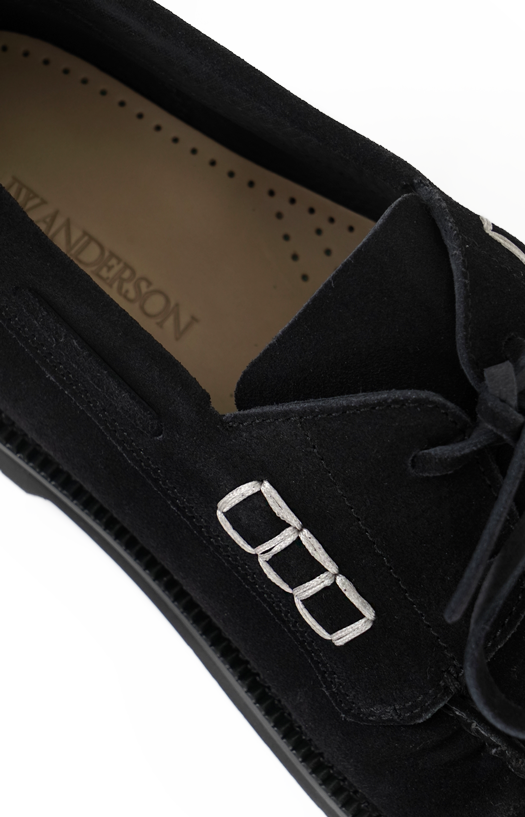 JW Anderson Leather Loafers in Midnight — product photo 4