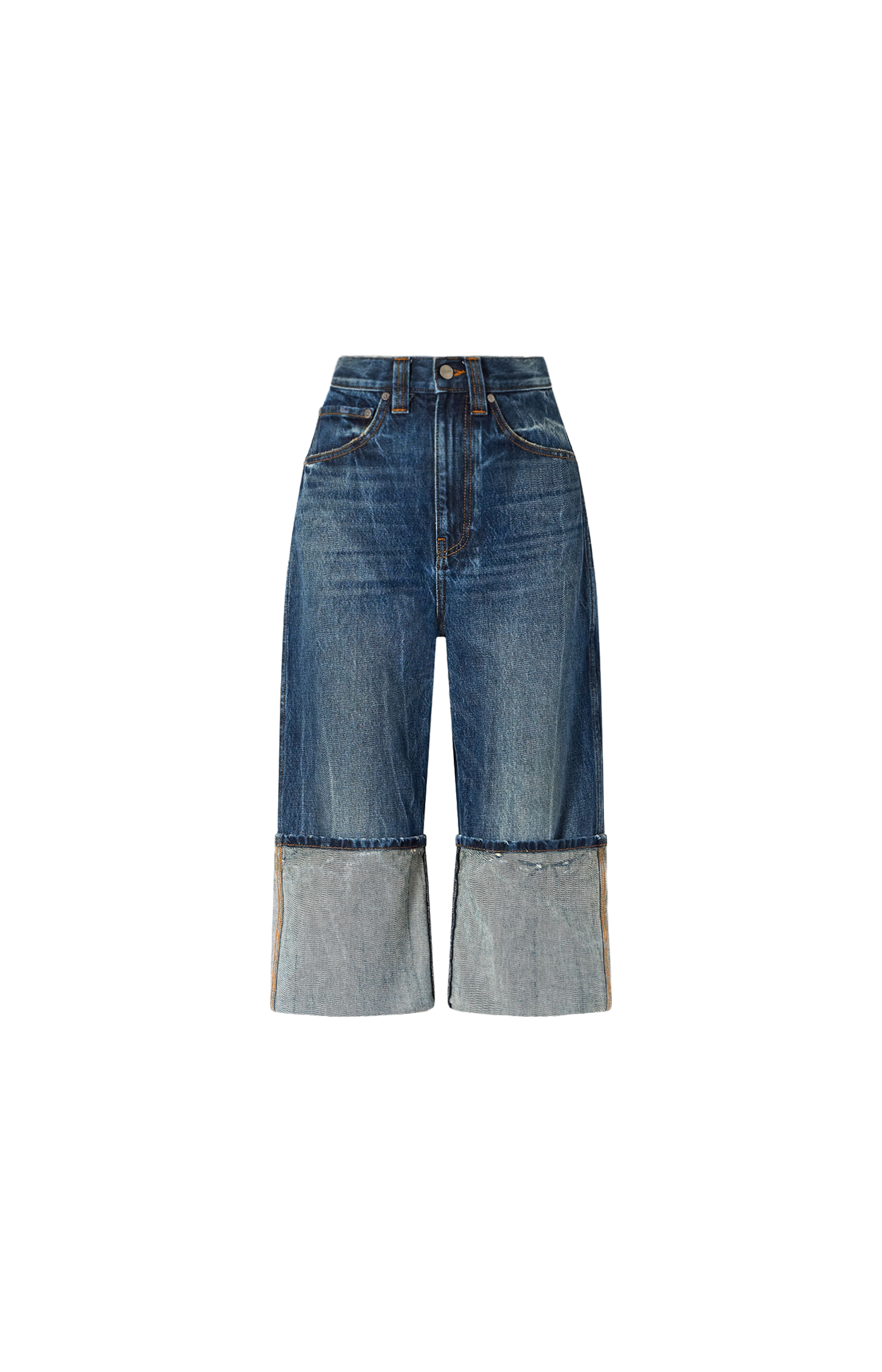 Blue jeans with a white background