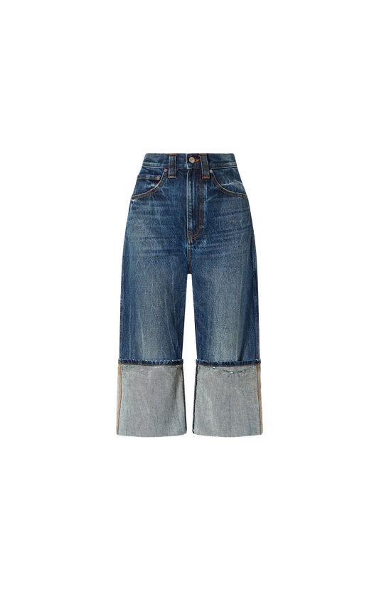 Blue jeans with a white background