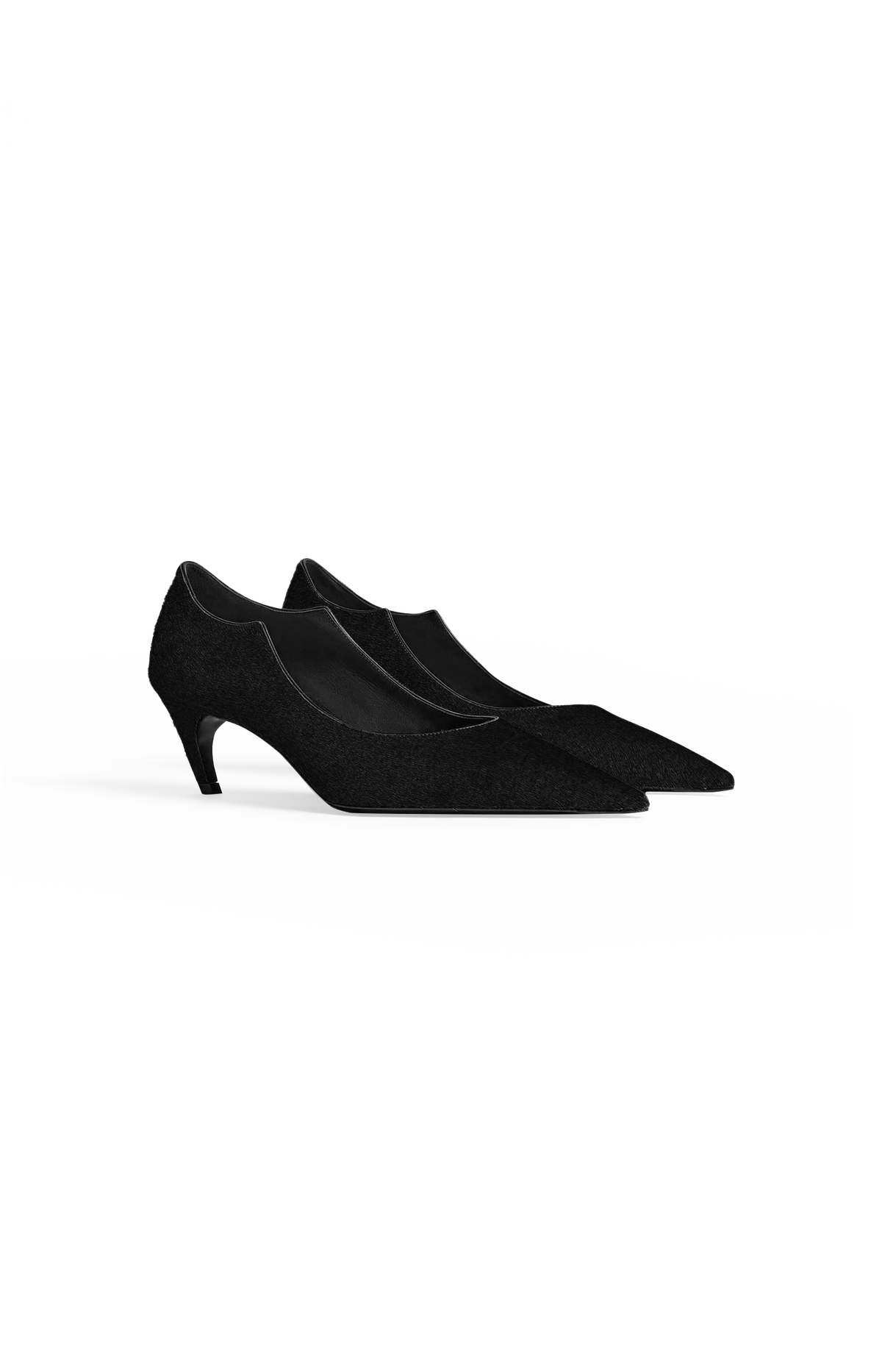 Valerie Low Pump in Black Calfhair