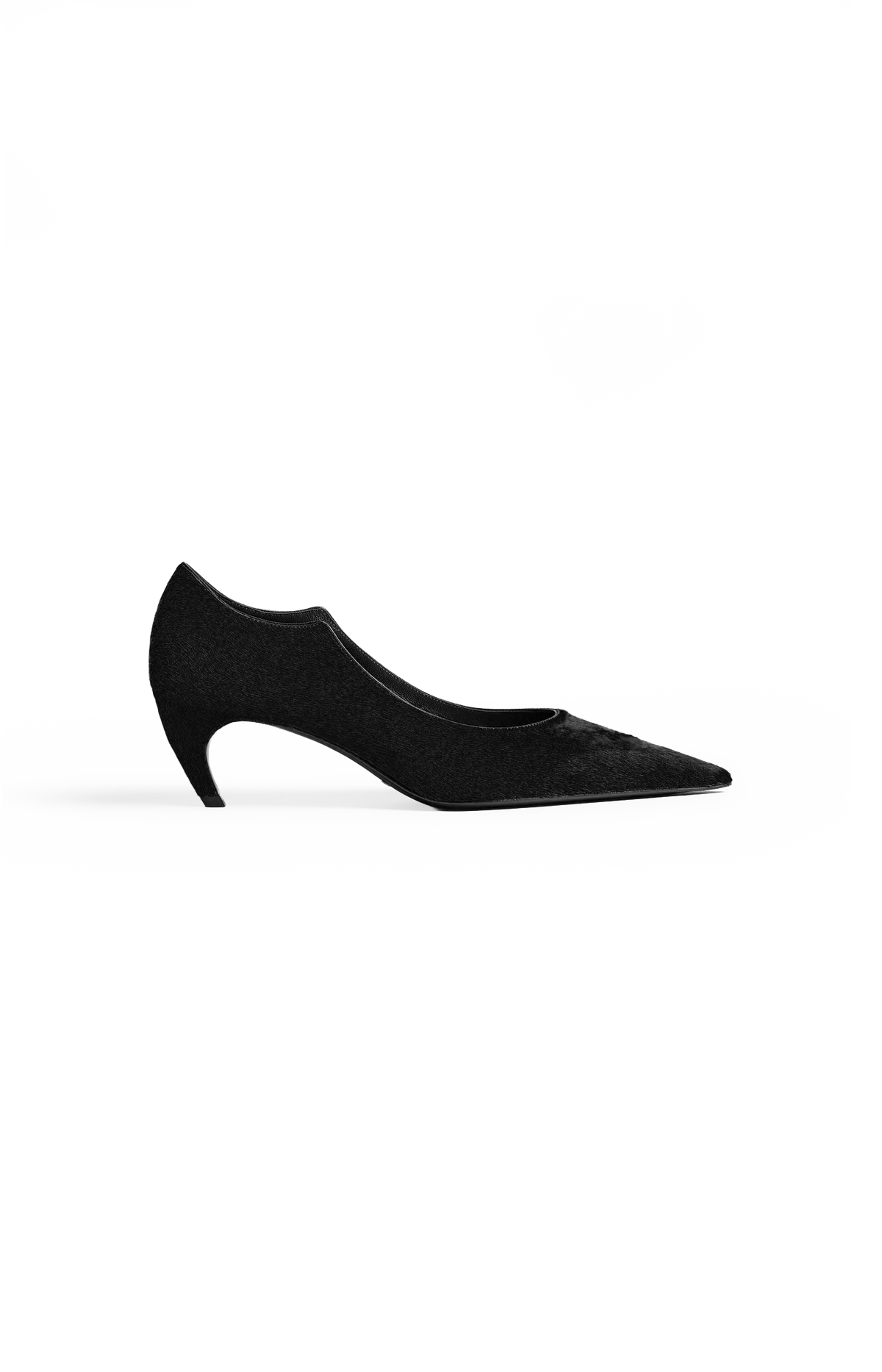 Valerie Low Pump in Black Calfhair
