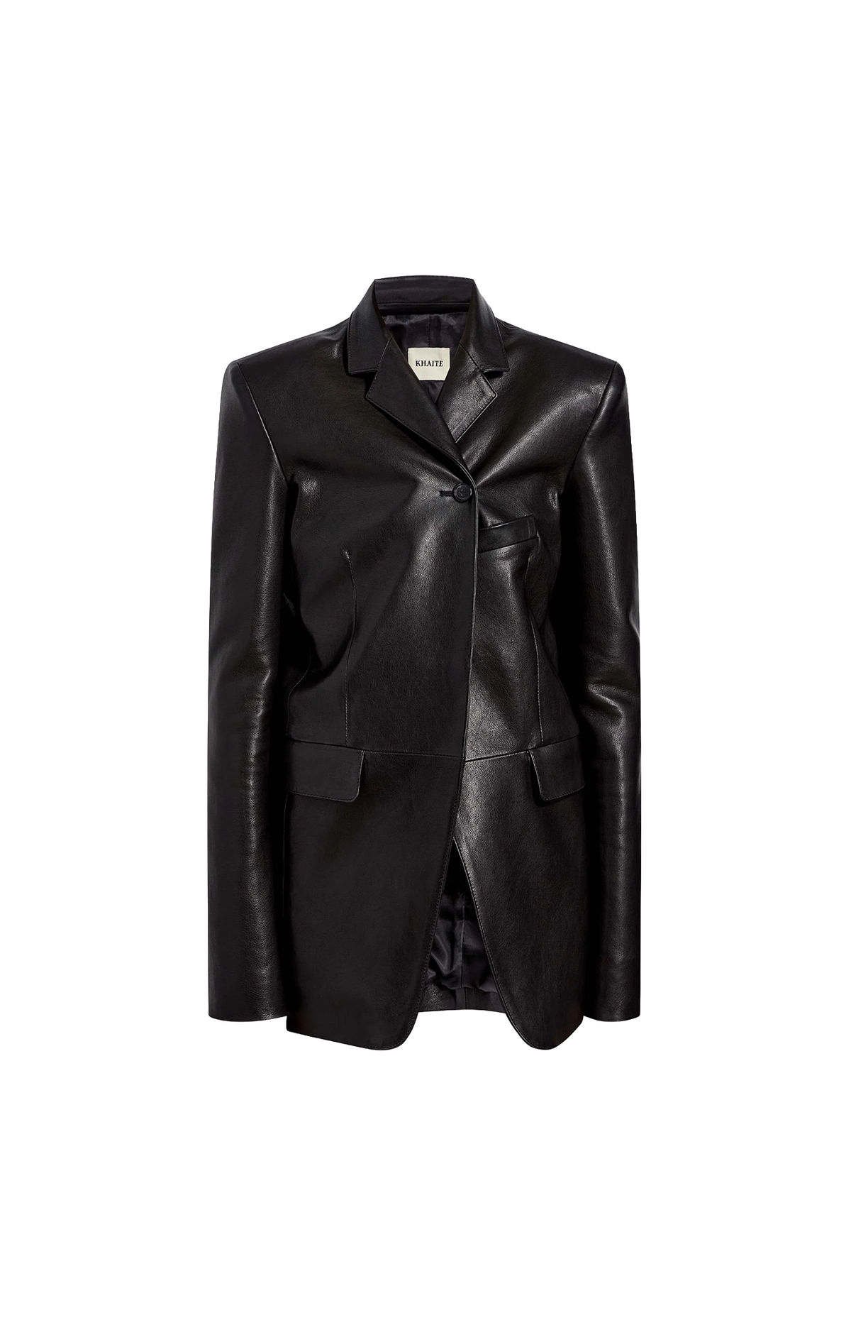 Khaite Sarmine Jacket in Black Leather — front view