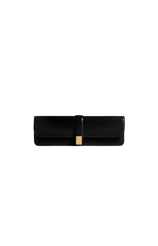Khaite Blake Long Clutch in Black — front view