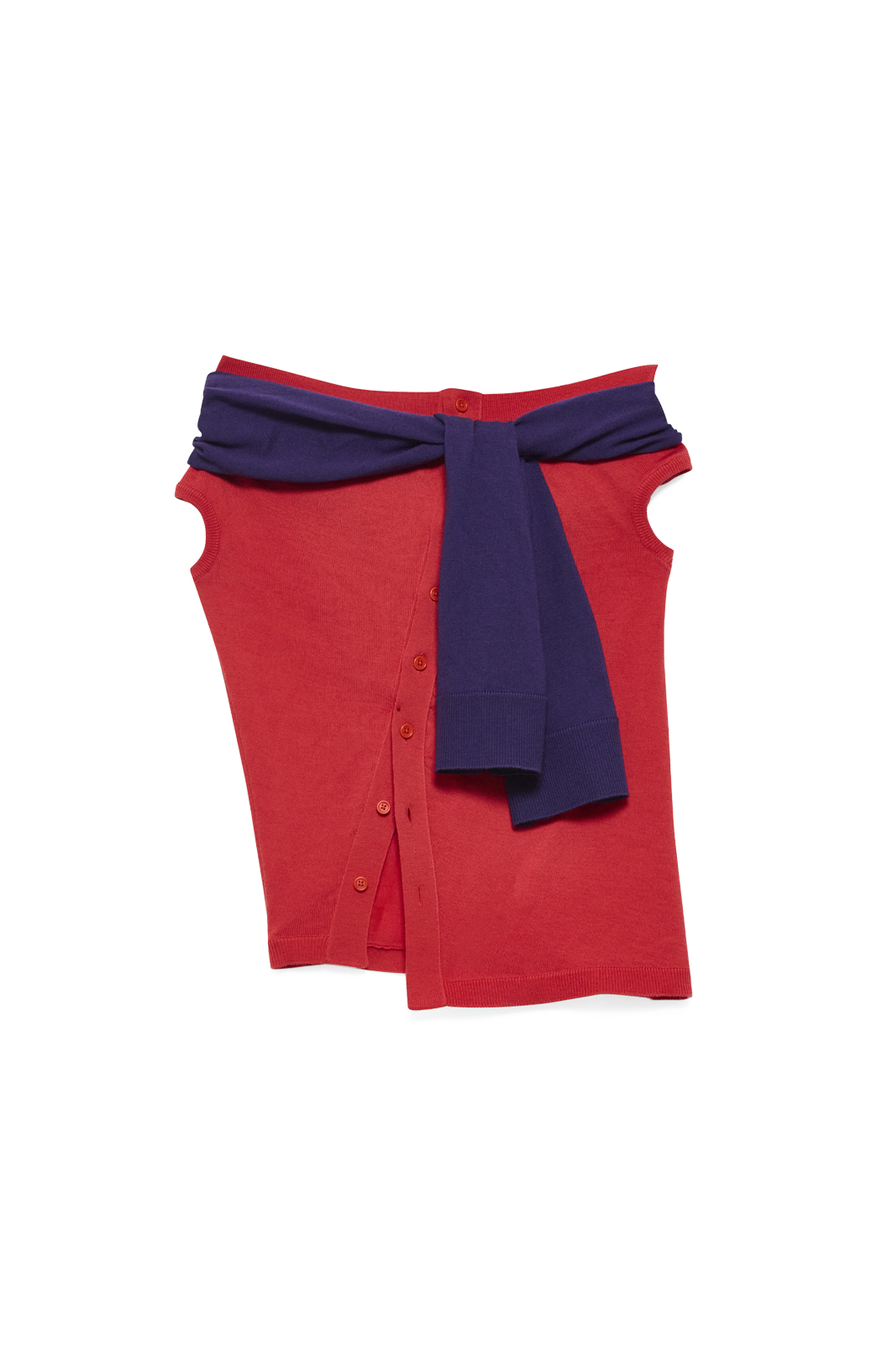 Off Shoulder Tank Top in Red & Violet