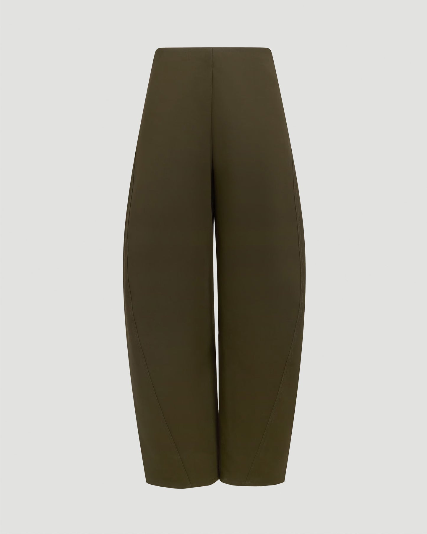 DOUBLE COTTON ROUND PANTS IN DARK GREEN