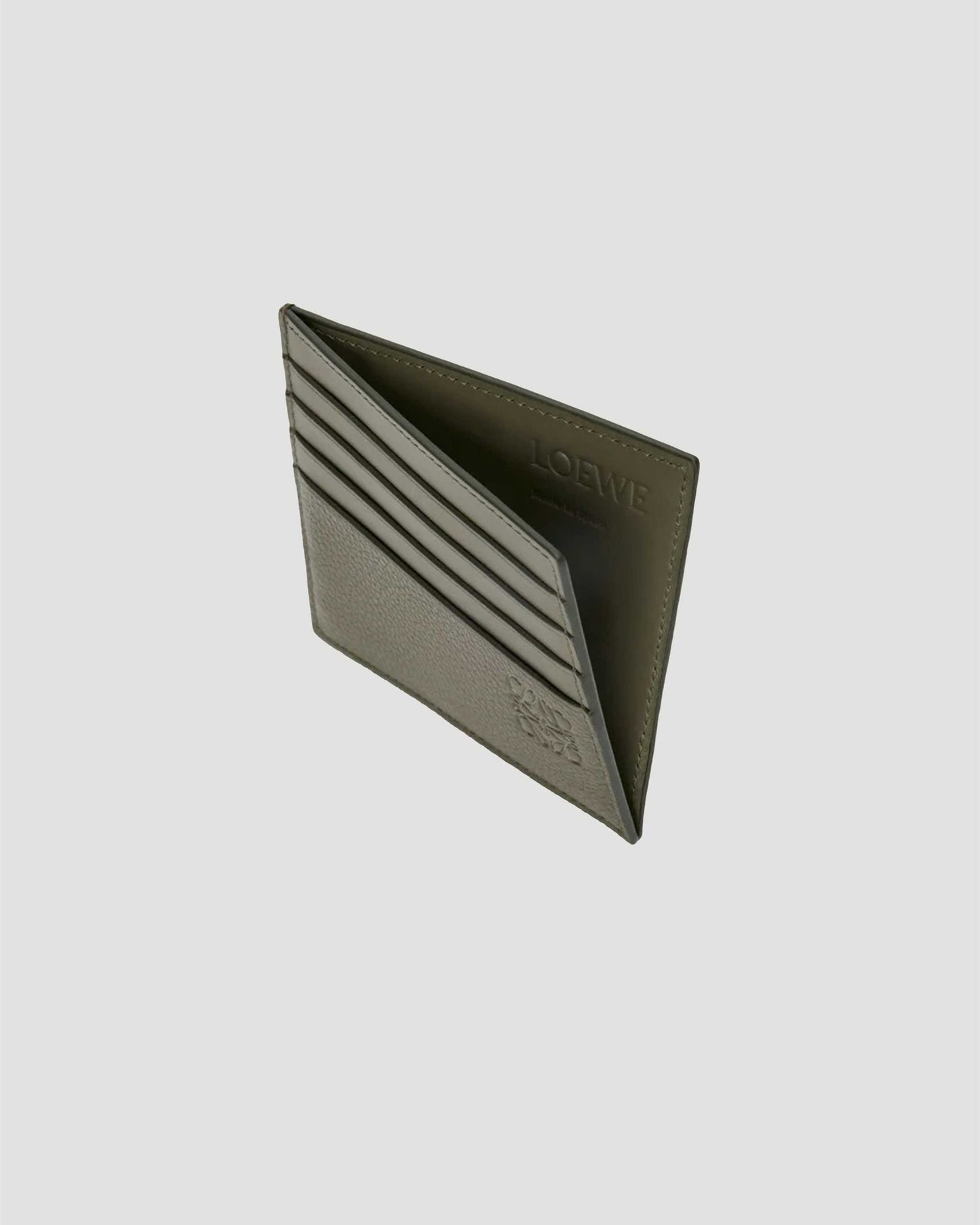 Open Plain Cardholder in Soft Grained Calfskin