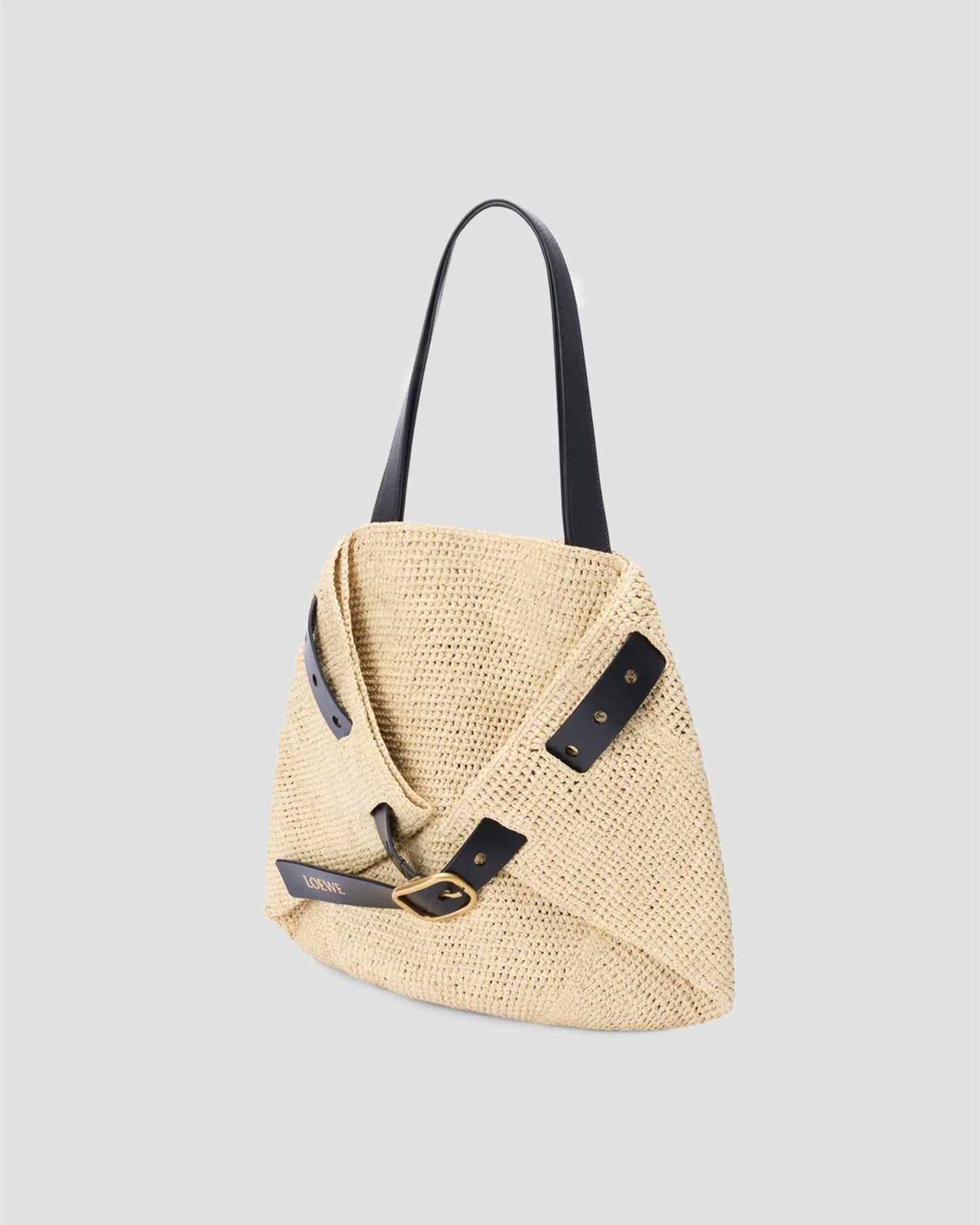 Medium Punch Hole Shopper in Raffia