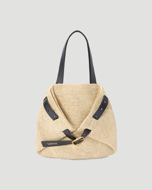 Medium Punch Hole Shopper in Raffia