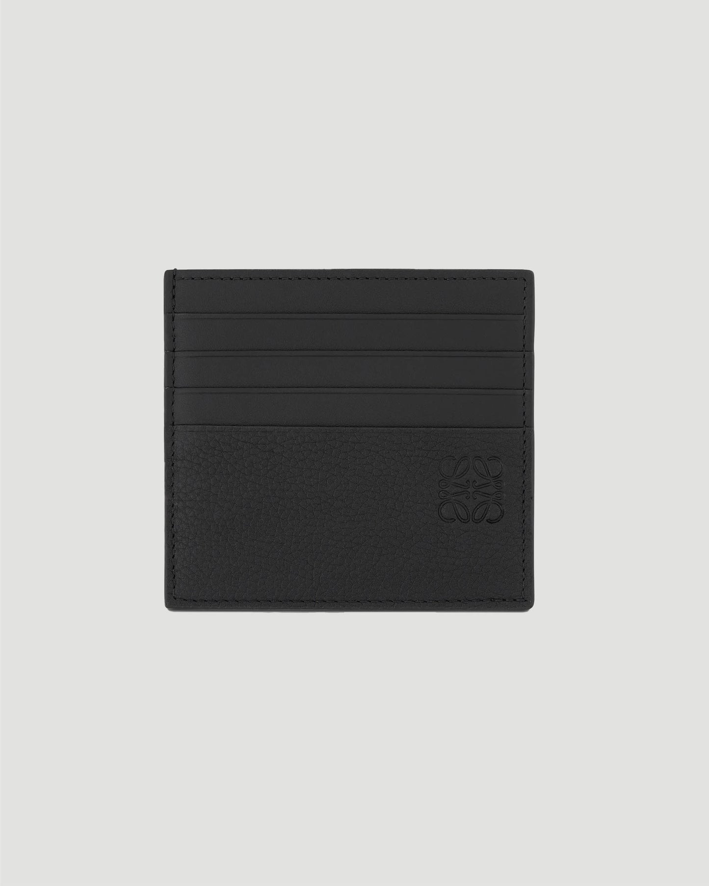 Open Plain Cardholder in Grained Calfskin