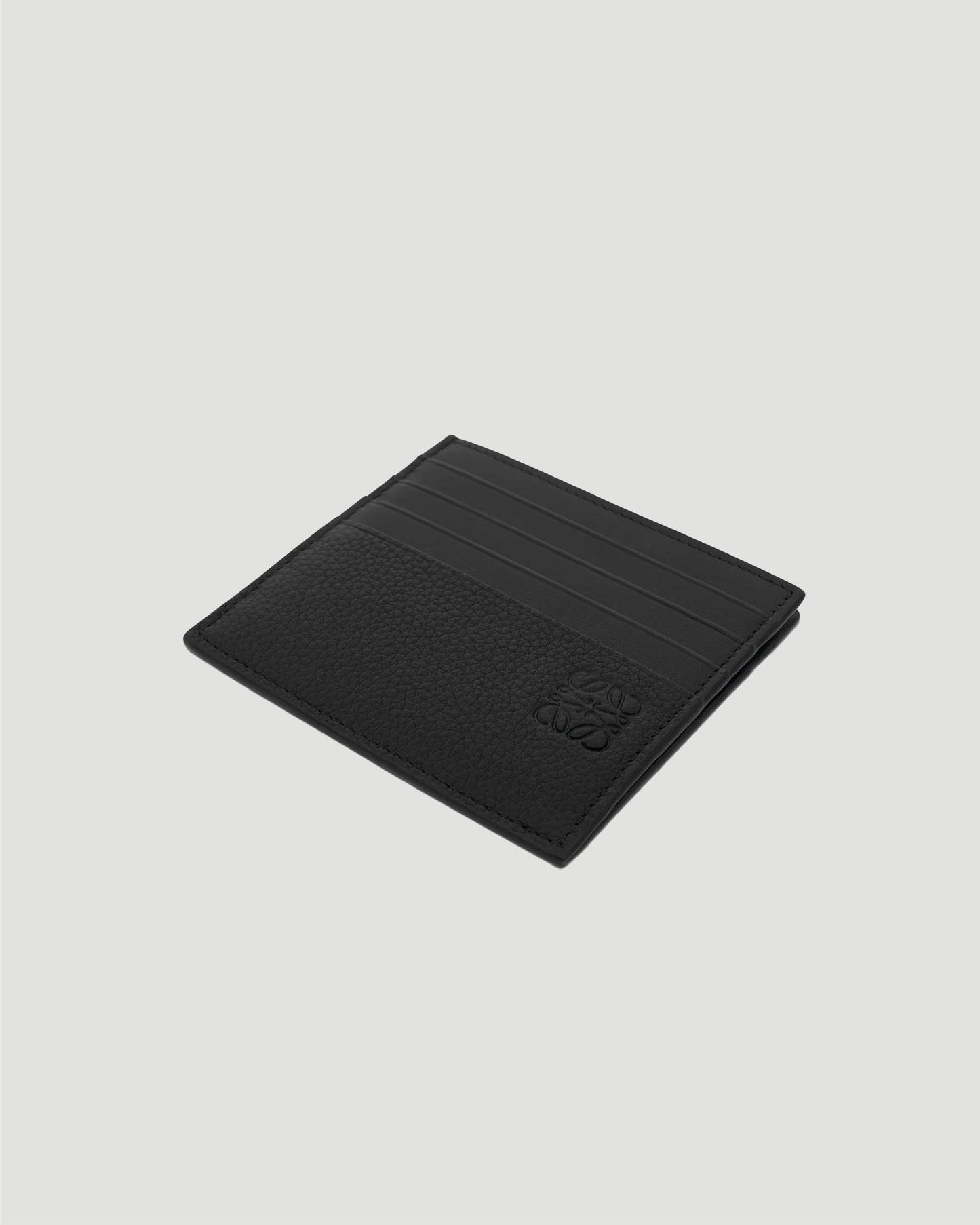 Open Plain Cardholder in Grained Calfskin