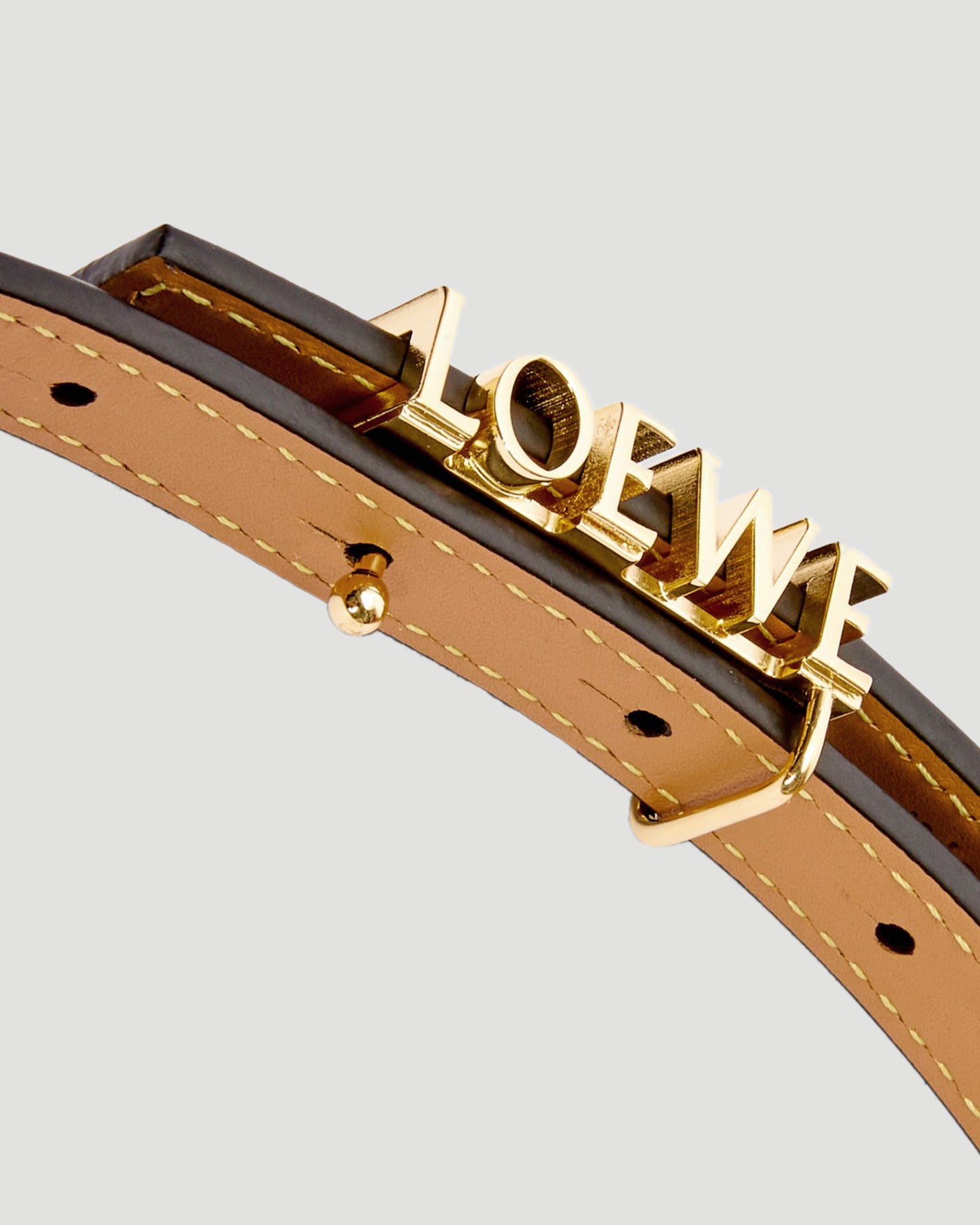 Graphic belt in classic calfskin