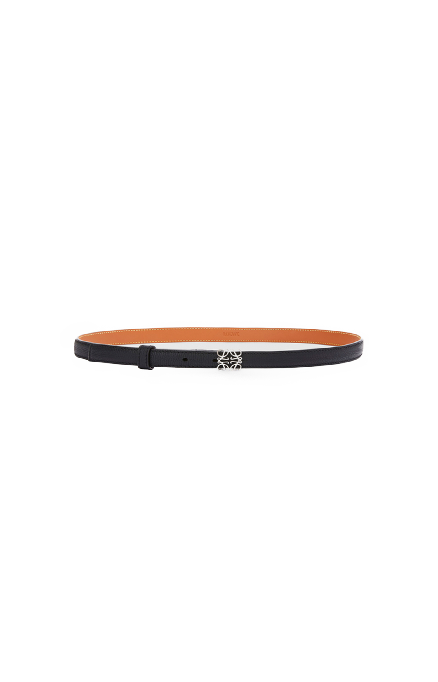Loewe Anagram Belt in Pebble Grain Calfskin in Black — front view