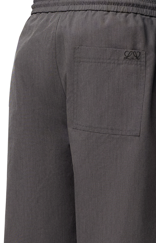 Drawstring trousers in cotton and silk
