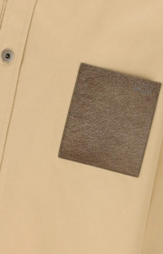 Suede-Trimmed Cotton Overshirt