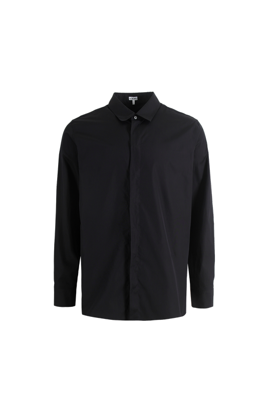 Lightweight Cotton Poplin Shirt in Black
