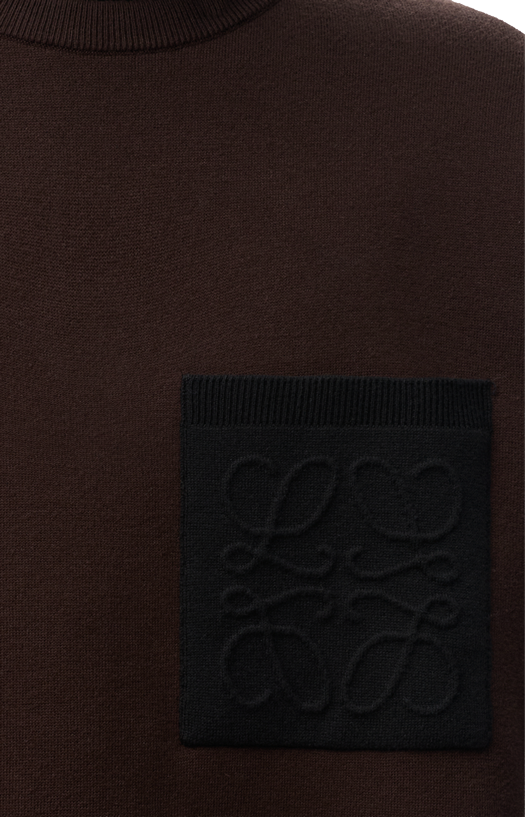 Anagram Pocket Sweater in Brown