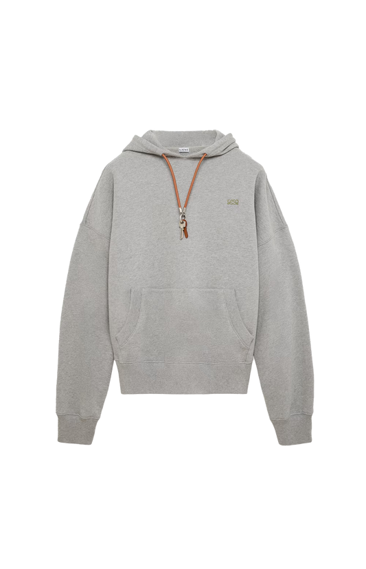 Anagram Cotton Hoodie in Grey