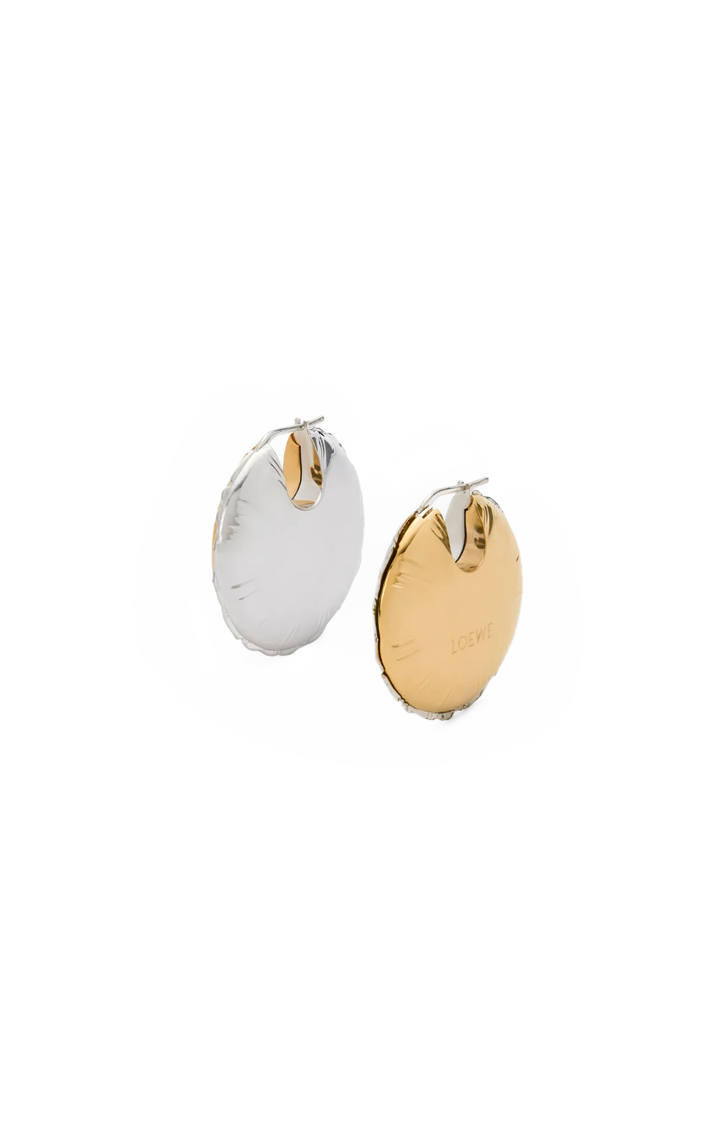 Blown Inflated Balloon Earrings in Brass