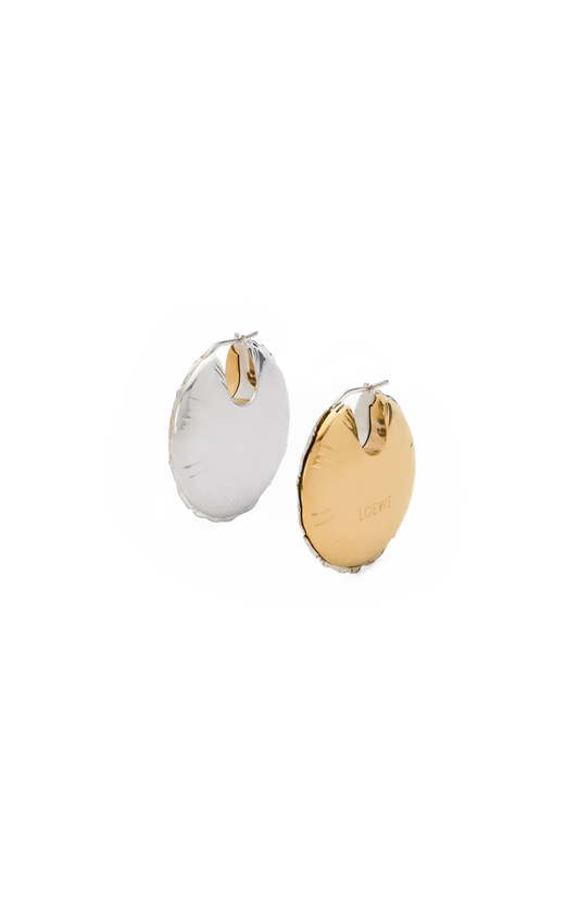 Blown Inflated Balloon Earrings in Brass