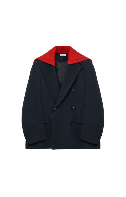Wool Jacket in Navy Blue