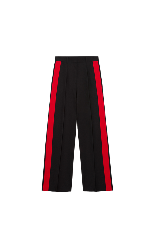 Viscose and Wool Blend Trousers in Black