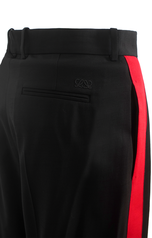 Viscose and Wool Blend Trousers in Black