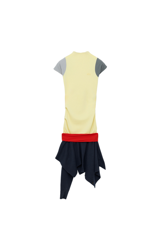 Asymmetric Dress in wool & viscose blend
