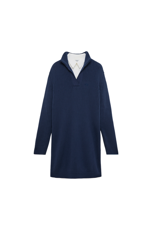 Cotton Dress in Dark Blue