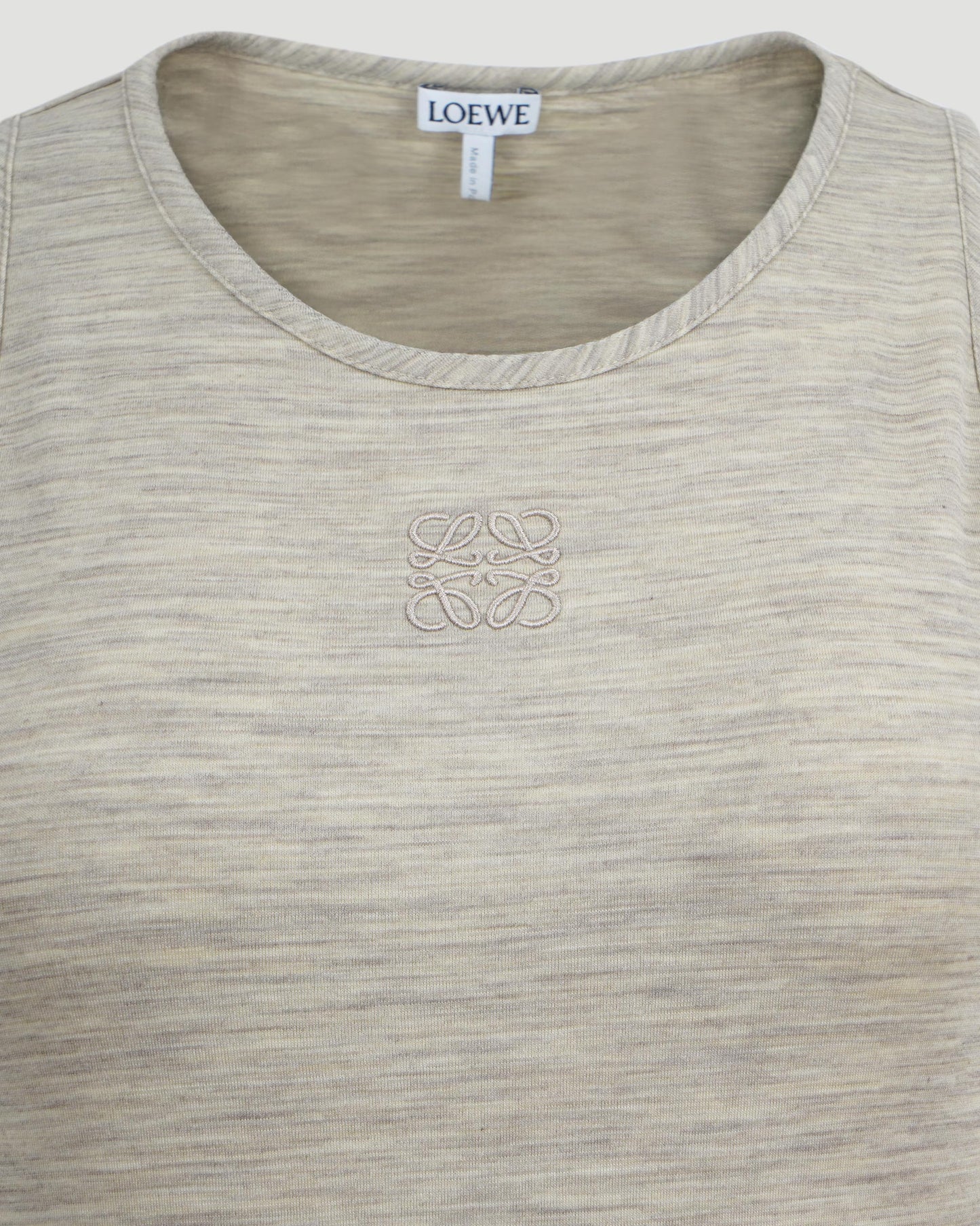Stretch Wool Anagram Tank Top in Soft White