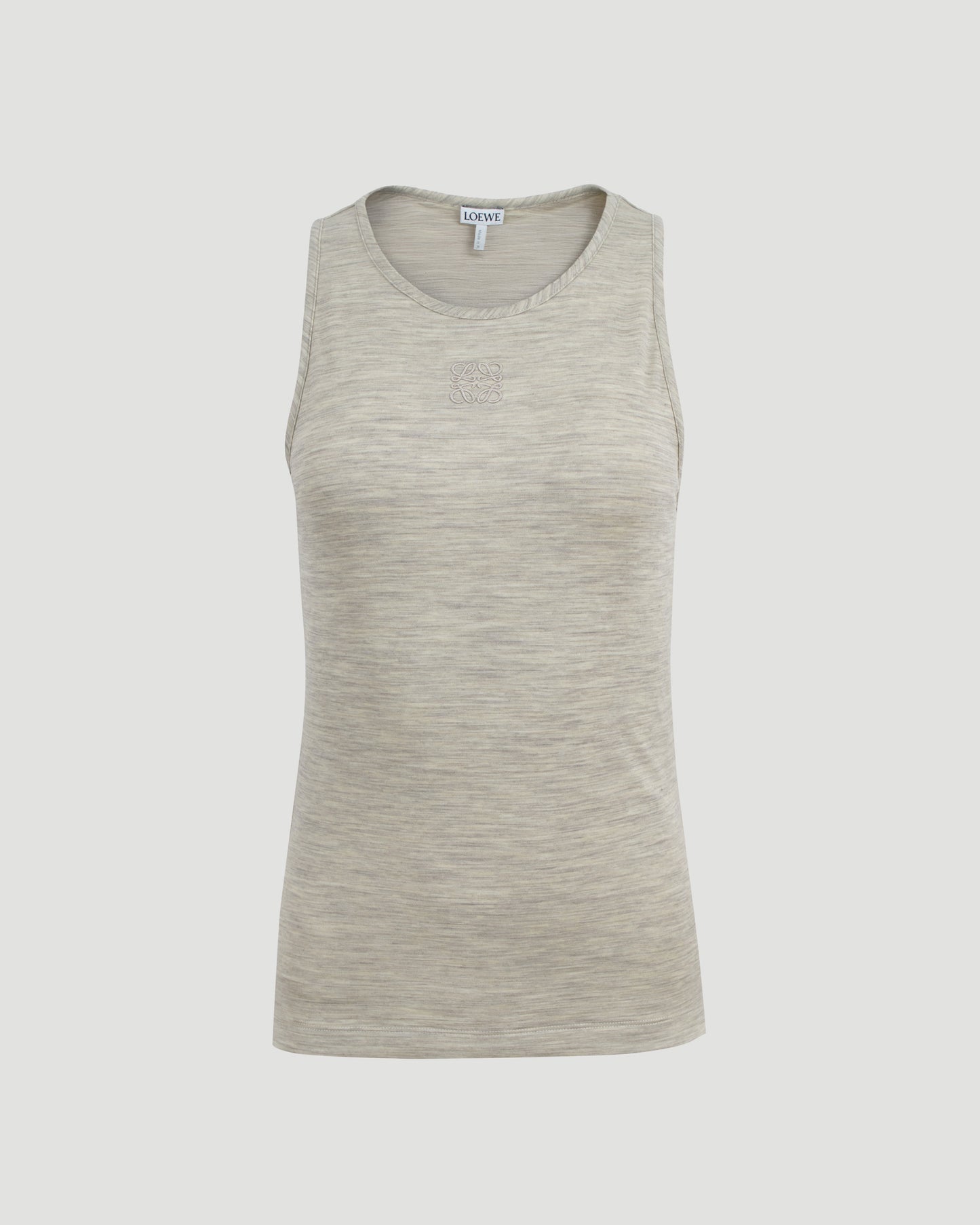 Stretch Wool Anagram Tank Top in Soft White