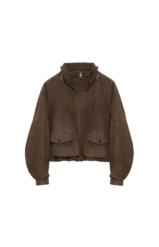 Jacket in suede goatskin