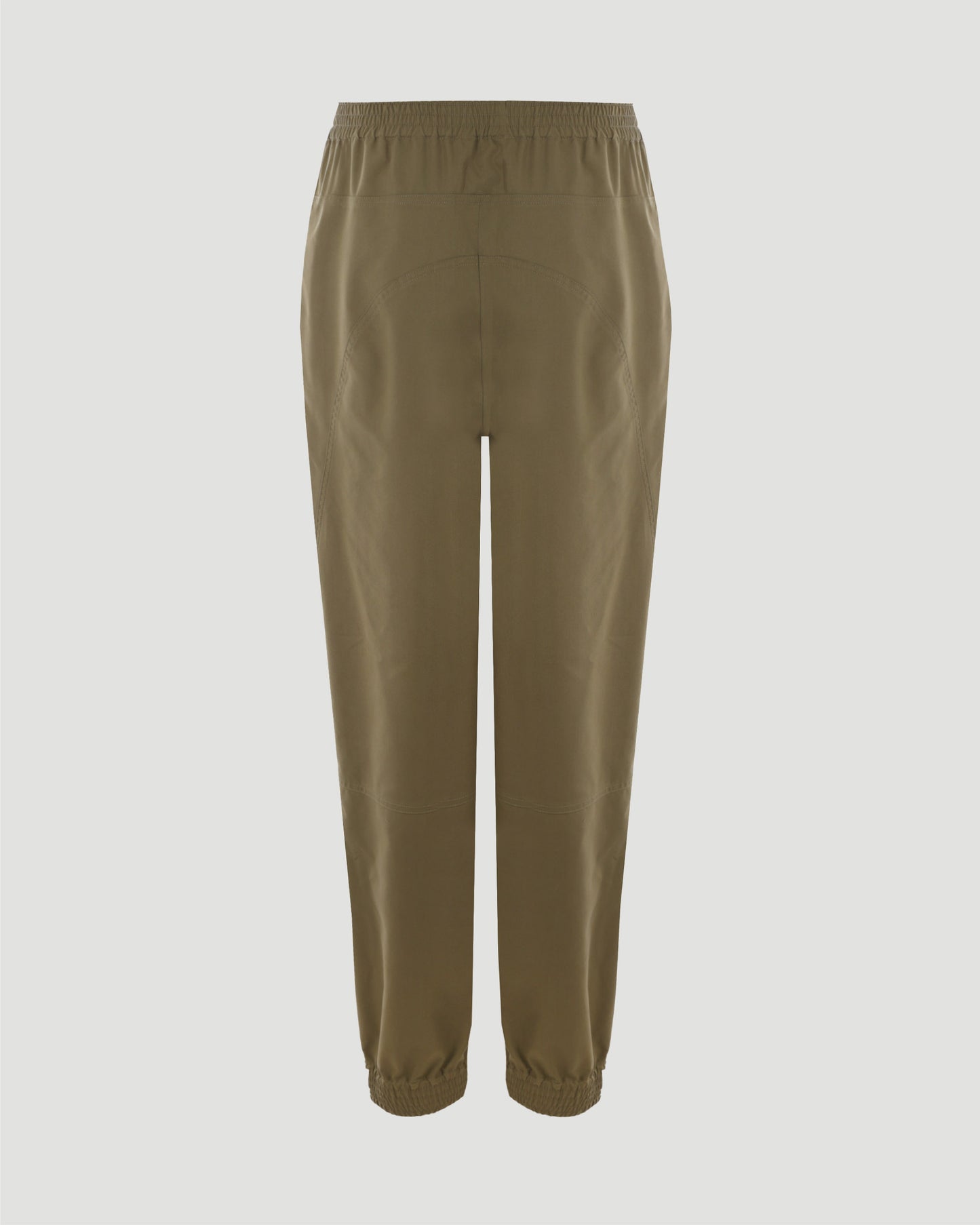 Elasticated trousers in khaki brown